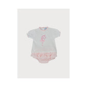 Sardon Baby Girl Pink Gingham Bubble Short Set